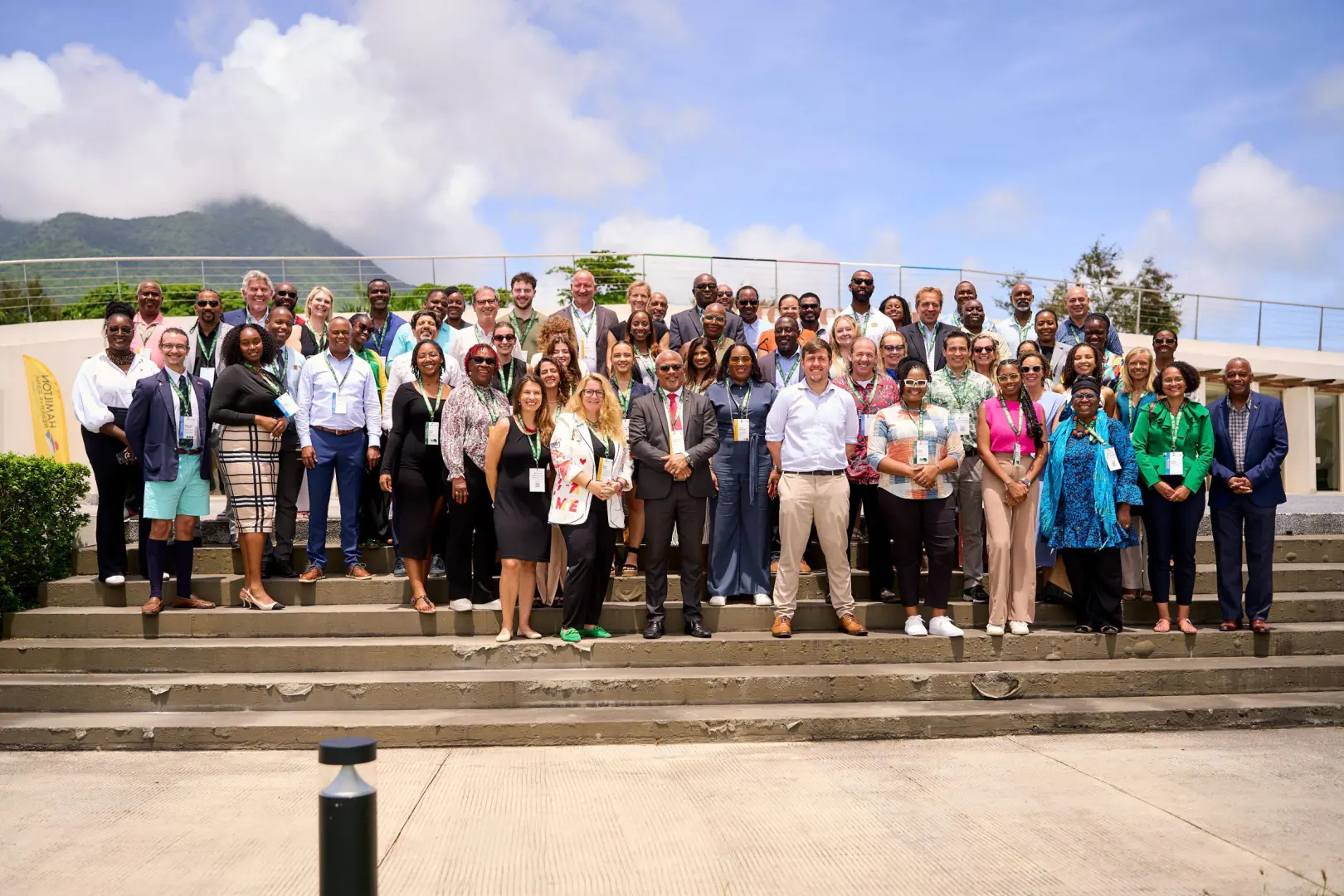Delegates at the 1st Forum on Climate Finance for Sub-National Island Jurisdictions & Overseas Territories held at the Malcolm Guishard Recreational Park, Nevis