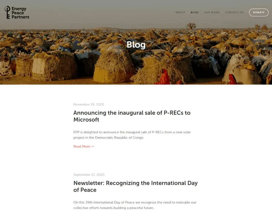 Energy Peace Partners website
